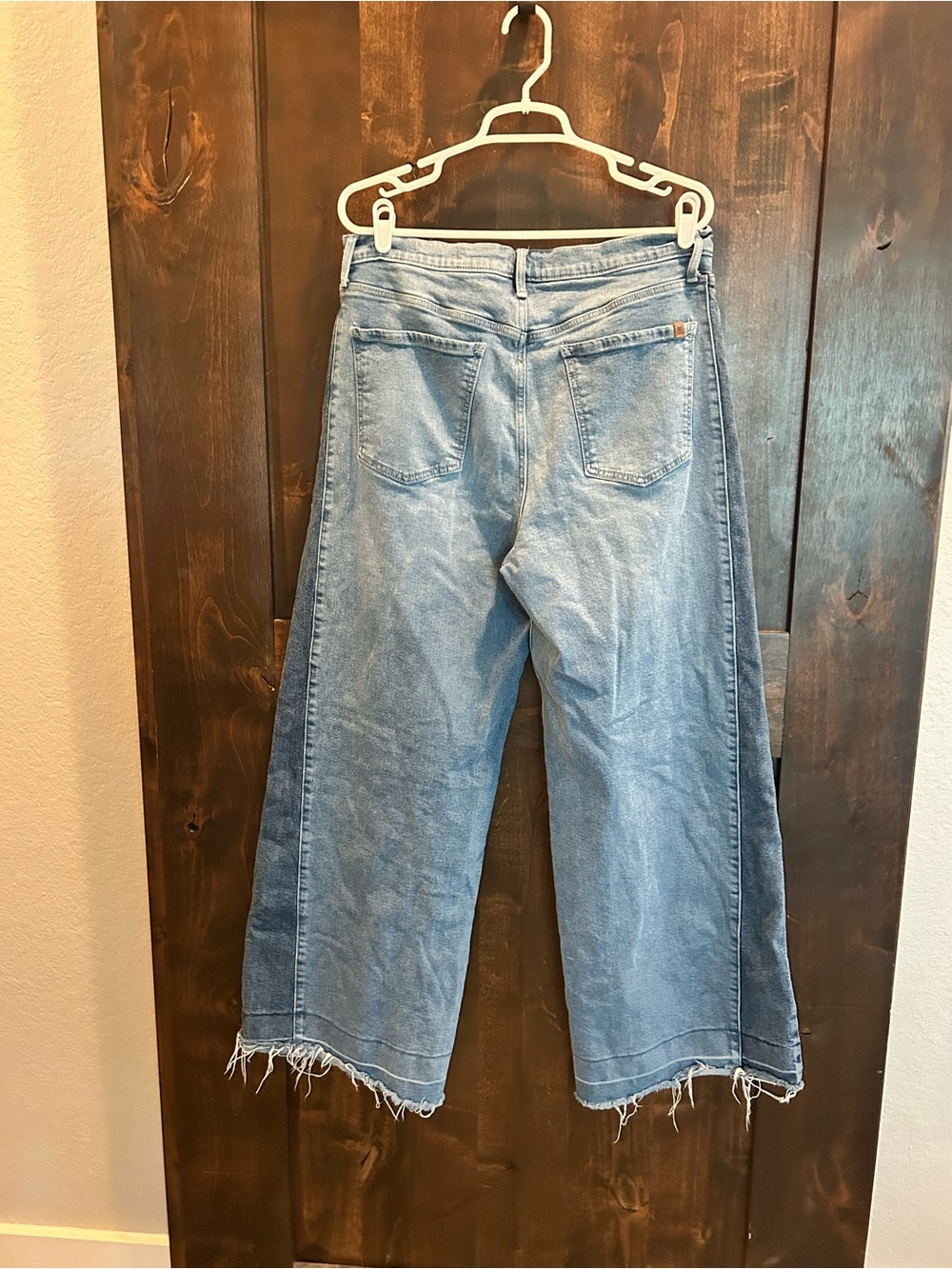 Jessica Simpson Two-Tone Light Blue Wide Leg Jeans - Picture 3 of 7